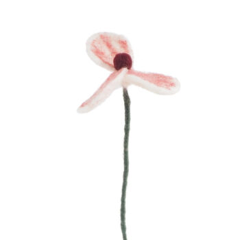Fleurs en laine - coquelicot blanc