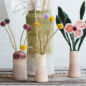 Fleur en laine Duo de feuille pointues