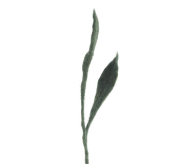 Fleur en laine duo de feuille pointues