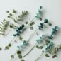 Fleur en laine Eucalyptus Clair