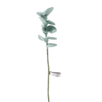 Fleur en laine eucalyptus clair