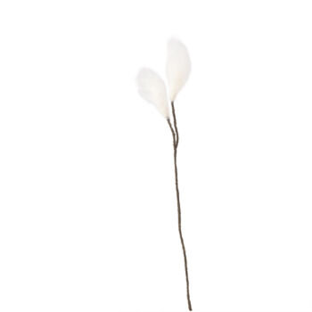 Fleur en laine branche coton