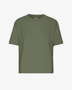 Crop shirt boxy dusty olive