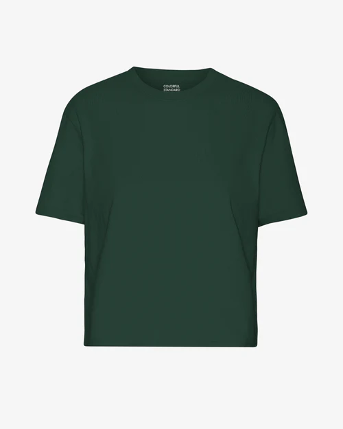 Crop Shirt Boxy Emerald Green