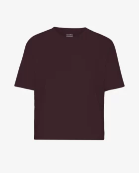 Crop shirt boxy oxblood red