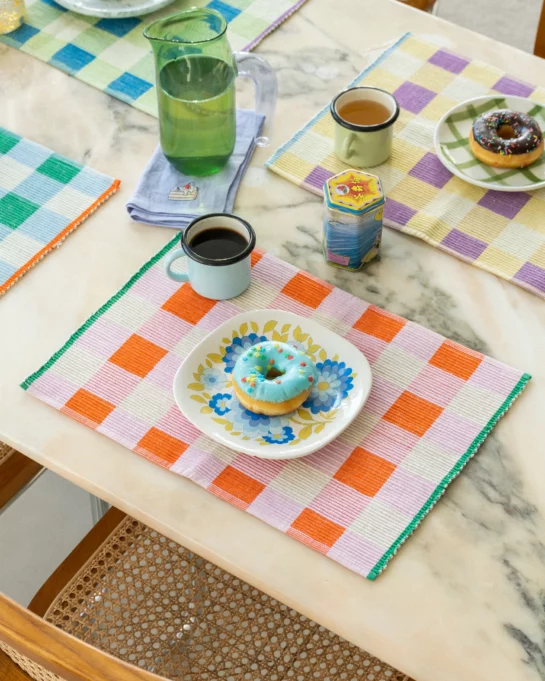Set de table Orange Rose Vert