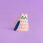 Céramique Petit Chat Rose Et Bleu