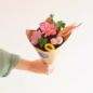 Fleur en laine Dahlia rose