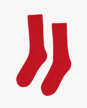 Chaussettes laine merinos red tangerine