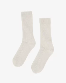 Chaussettes laine merinos optical white