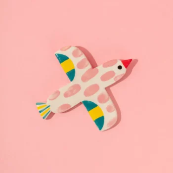 Céramique oiseau bird pink rose