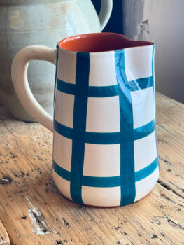 Pichet grille bleu pétrole