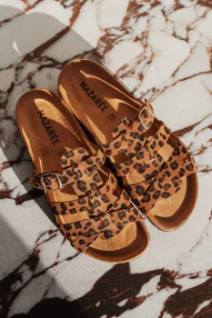 Mules carmen léopard foncé