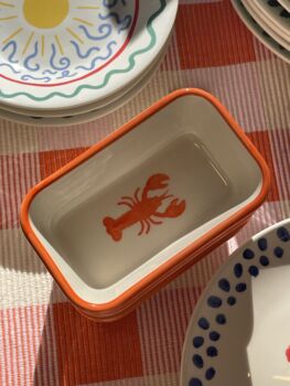 Mini bol rectangulaire homard orange