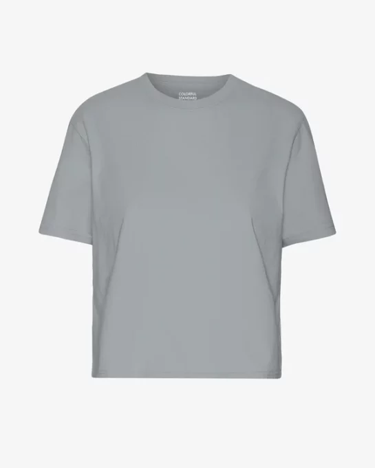Crop Shirt Boxy Steel Blue