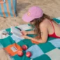Serviette de Plage Damier Vert Orange Ciel
