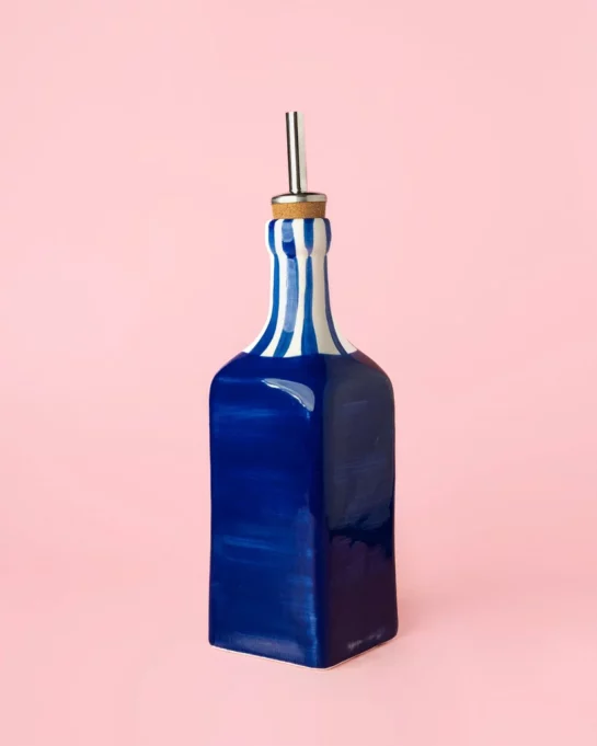 Distributeur d’huile Bleu et Rayures