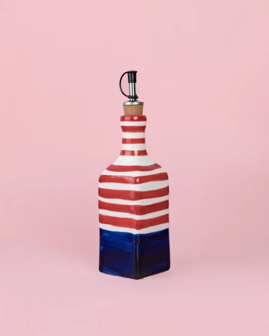 Distributeur d’huile d’olive Marinière Rouge Bleu