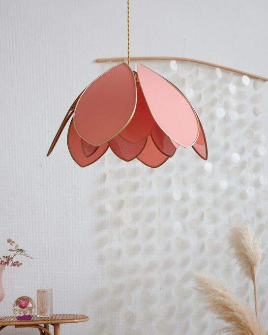 Suspension Fleur Double Terracotta